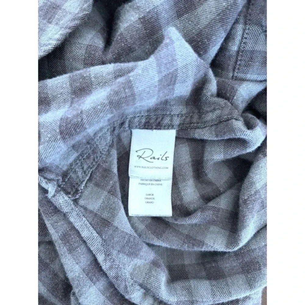 Rails Reid Button Down Shirt Mens Lg Lava Sage Gingham Plaid Flannel RM-146-947B